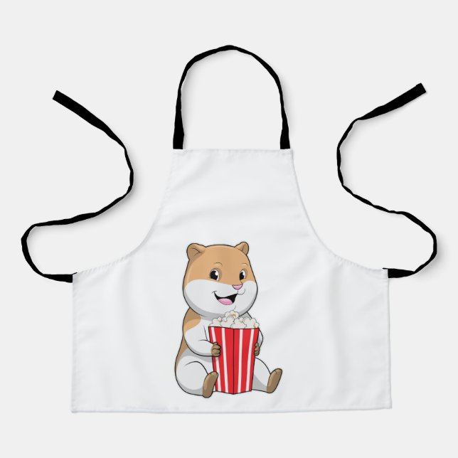 Hamster with Cone of Popcorn Apron (Front)