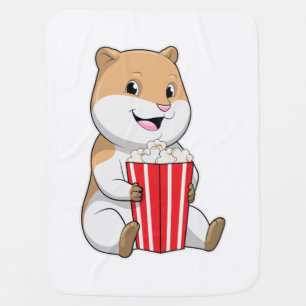 Hamster with Cone of Popcorn Baby Blanket