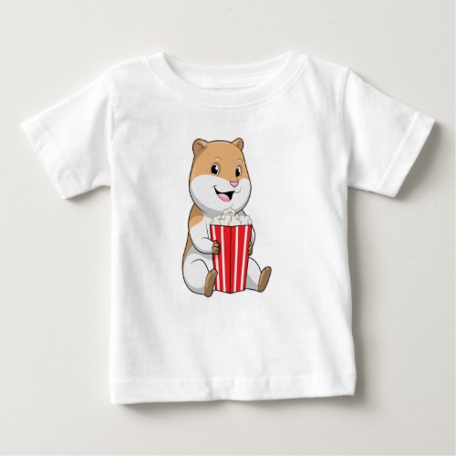 Hamster with Cone of Popcorn Baby T_Shirt