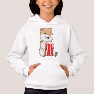 Hamster with Cone of Popcorn Hoodie