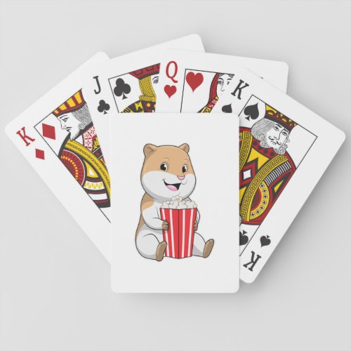 Hamster with Cone of Popcorn Playing Cards
