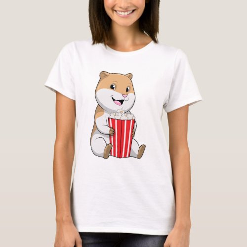Hamster with Cone of Popcorn T_Shirt