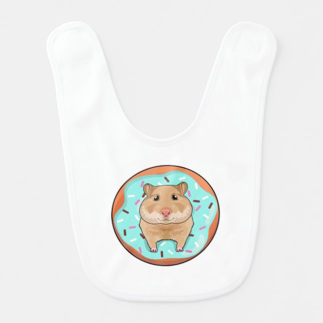 Hamster with Donut Baby Bib (Front)