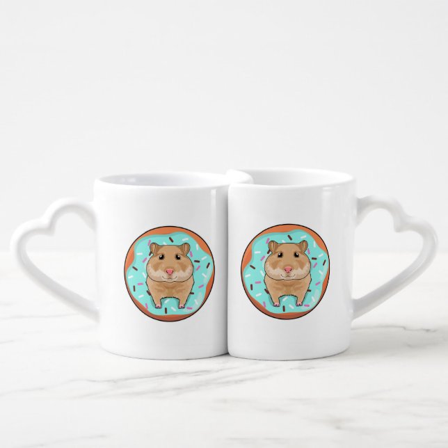 Hamster with Donut Coffee Mug Set (Front Nesting)