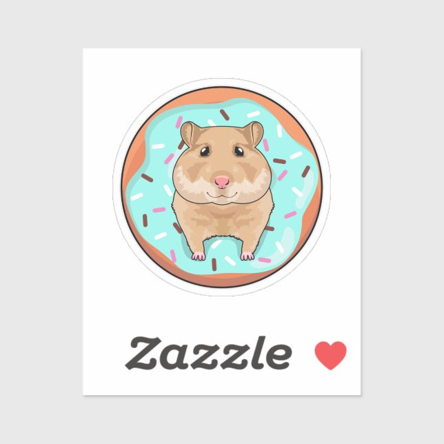 Hamster with Donut Sticker (Sheet)