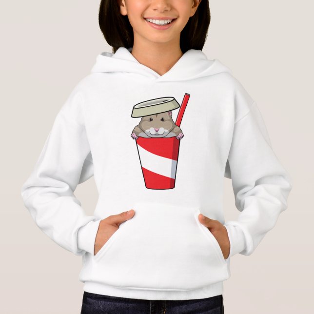 Hamster with Drink Hoodie (Front)