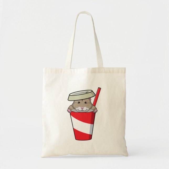 Hamster with Drink Tote Bag (Front)