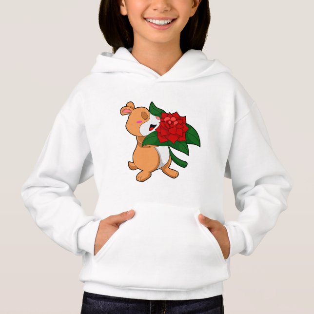 Hamster with Flower Rose Hoodie (Front)