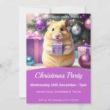 Hamster with Gift Christmas Party