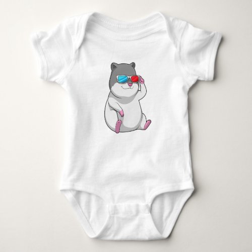 Hamster with Glasses Baby Bodysuit