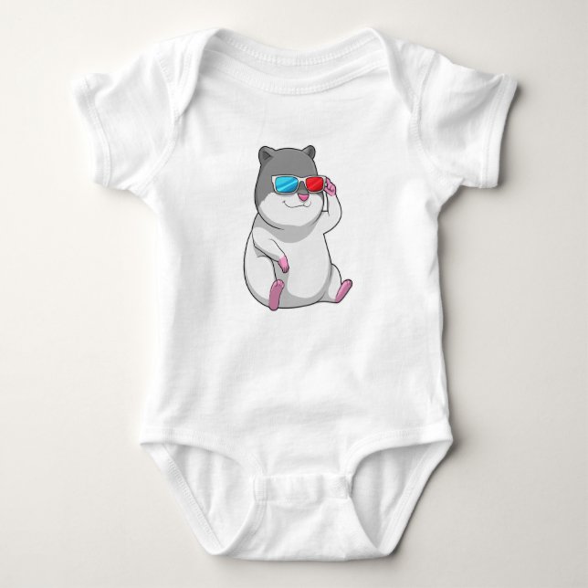 Hamster with Glasses Baby Bodysuit (Front)