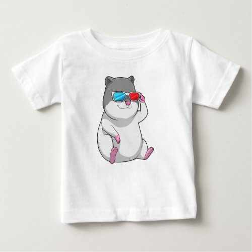 Hamster with Glasses Baby T_Shirt