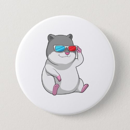 Hamster with Glasses Button