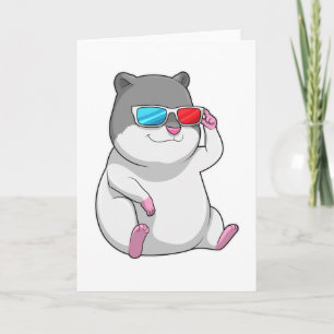 Hamster with Glasses Card