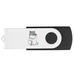 Hamster with Glasses Flash Drive