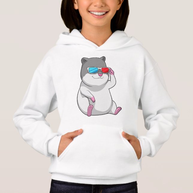 Hamster with Glasses Hoodie (Front)