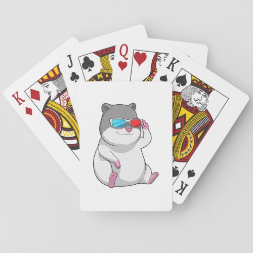 Hamster with Glasses Playing Cards