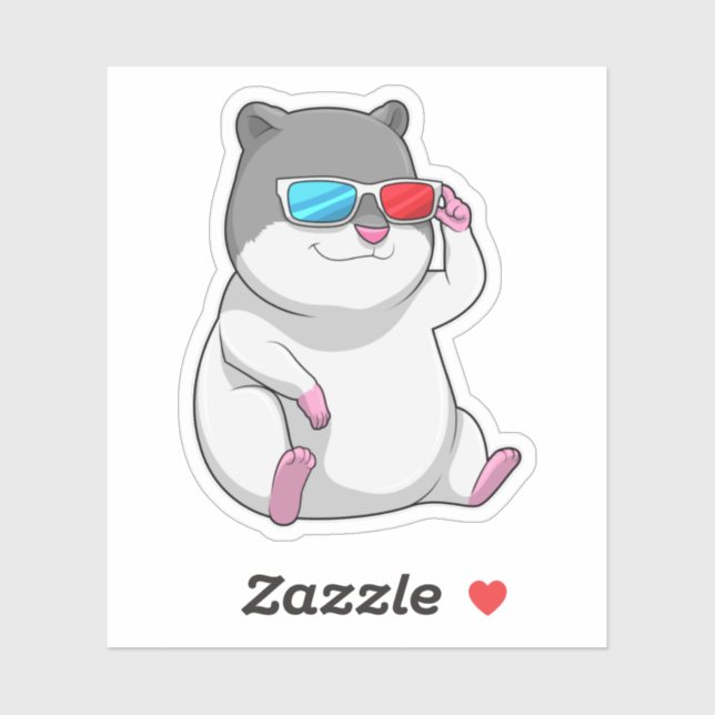 Hamster with Glasses Sticker (Sheet)