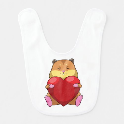 Hamster with Heart Baby Bib