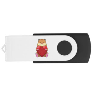 Hamster with Heart Flash Drive