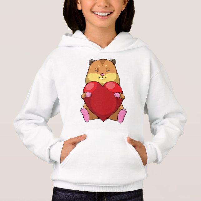 Hamster with Heart Hoodie (Front)