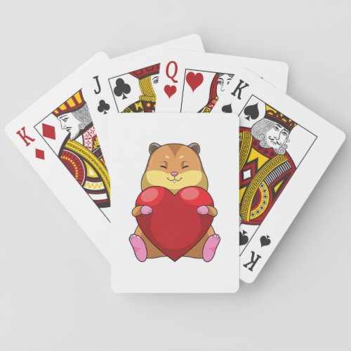 Hamster with Heart Playing Cards