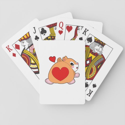 Hamster with Heart Playing Cards