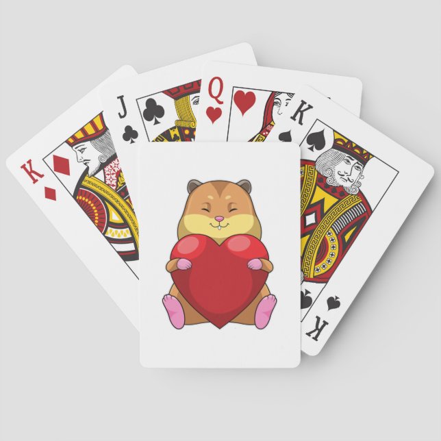 Hamster with Heart Poker Cards (Back)