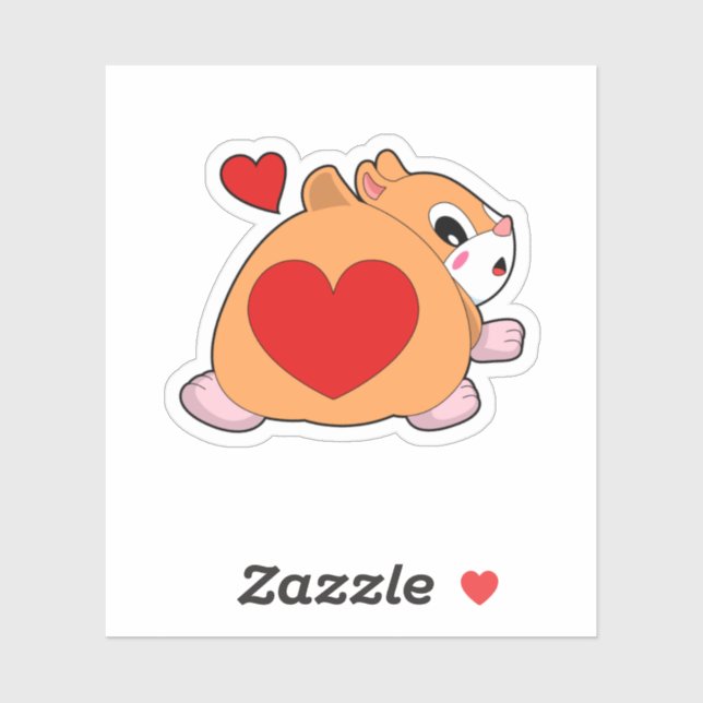 Hamster with Heart Sticker (Sheet)