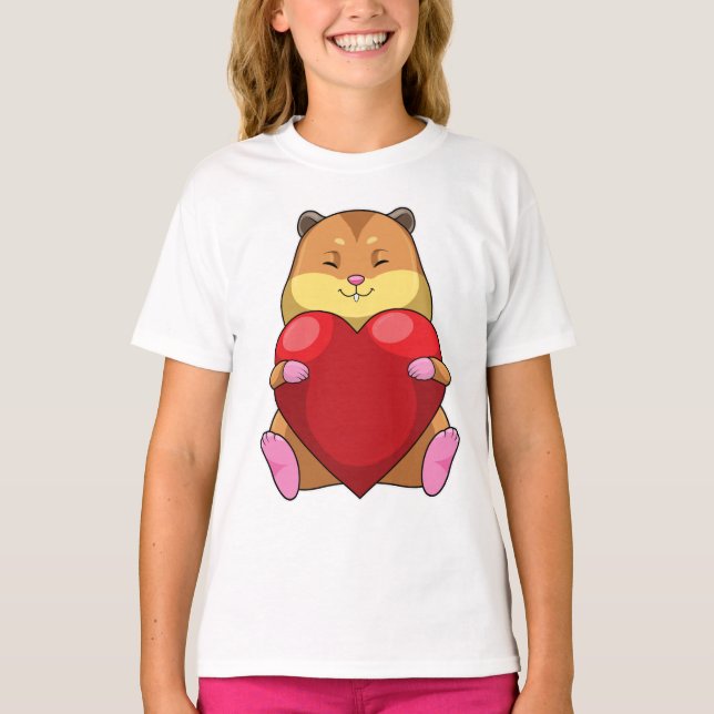 Hamster with Heart T-Shirt (Front)
