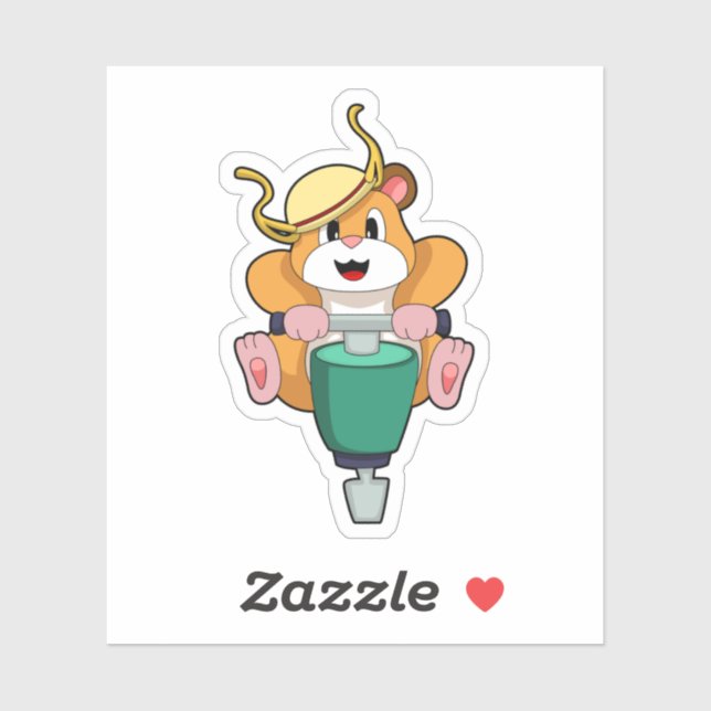 Hamster with Jackhammer Sticker (Sheet)