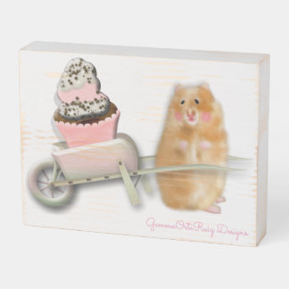 Hamster with muffin wooden box