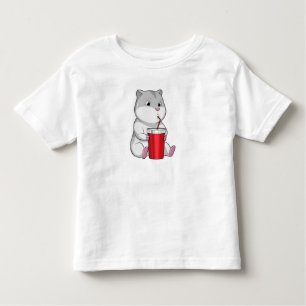 Hamster with Mug & Drinking straw Toddler T-shirt