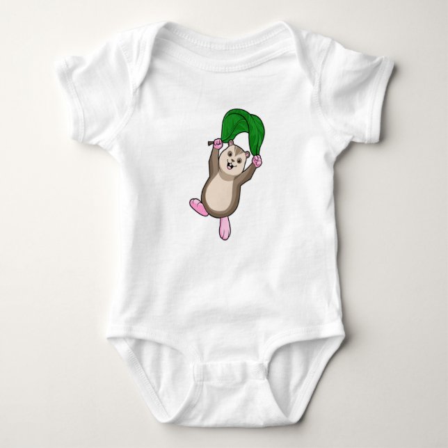 Hamster with Parachute Baby Bodysuit (Front)