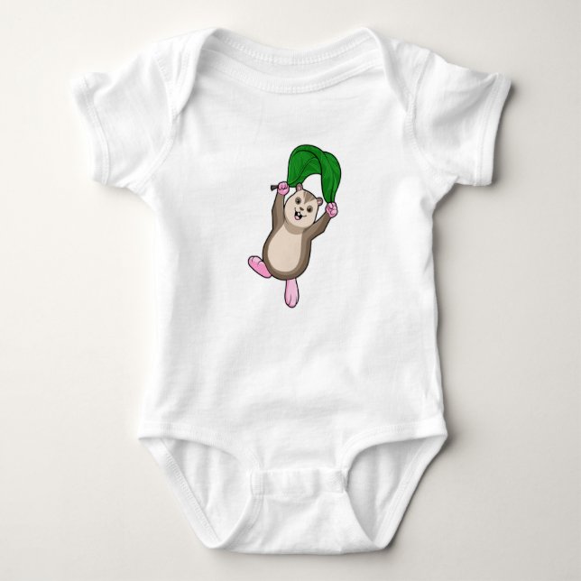 Hamster with Parachute Baby Bodysuit (Front)