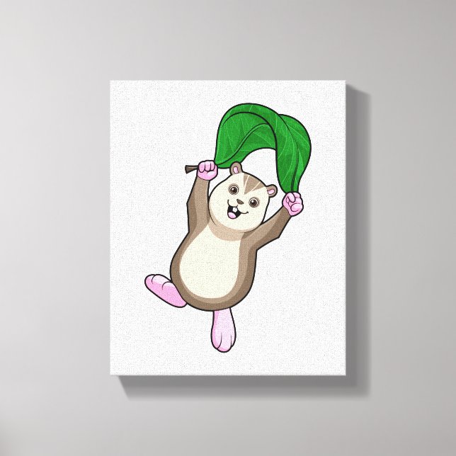 Hamster with Parachute Canvas Print (Front)