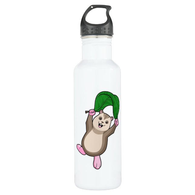 Hamster with Parachute Stainless Steel Water Bottle (Front)