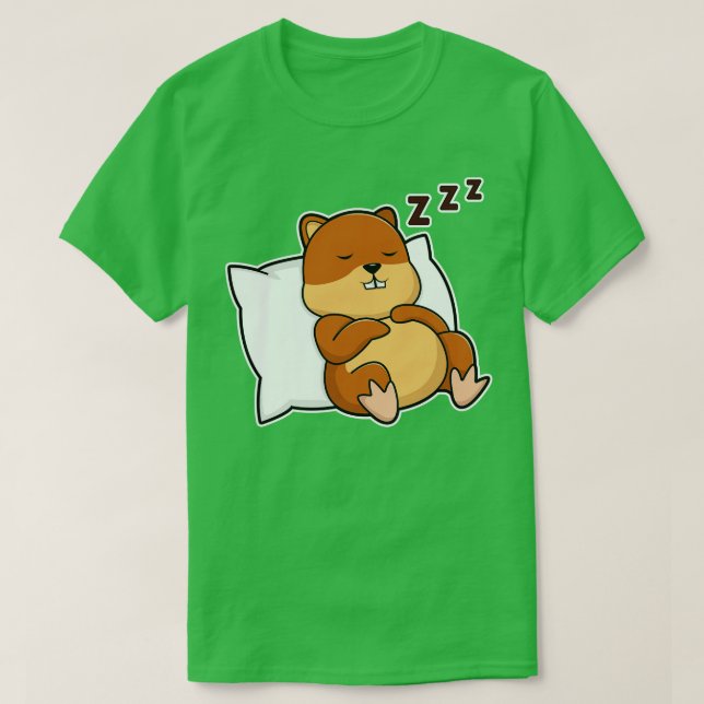 Hamster with Pillow T-Shirt (Design Front)