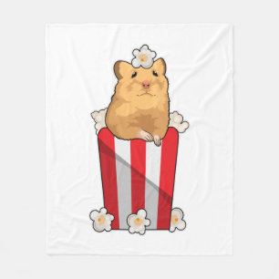 Hamster with Popcorn Fleece Blanket
