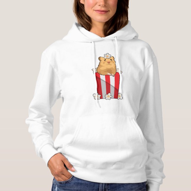 Hamster with Popcorn Hoodie (Front)