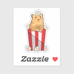 Hamster with Popcorn Sticker
