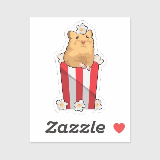 Hamster with Popcorn Sticker (Sheet)