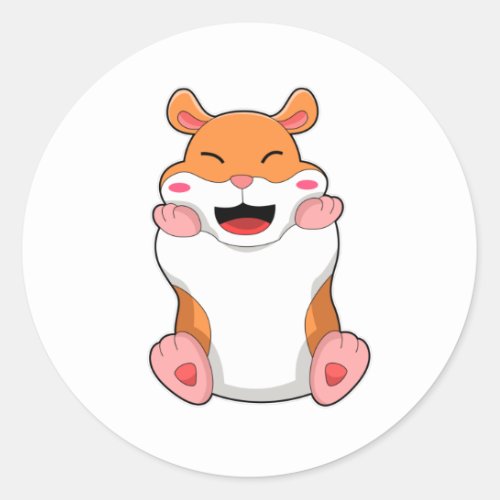 Hamster with red Cheeks Classic Round Sticker
