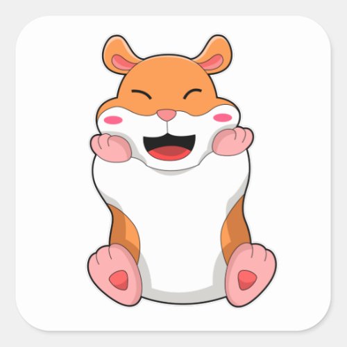Hamster with red Cheeks Square Sticker