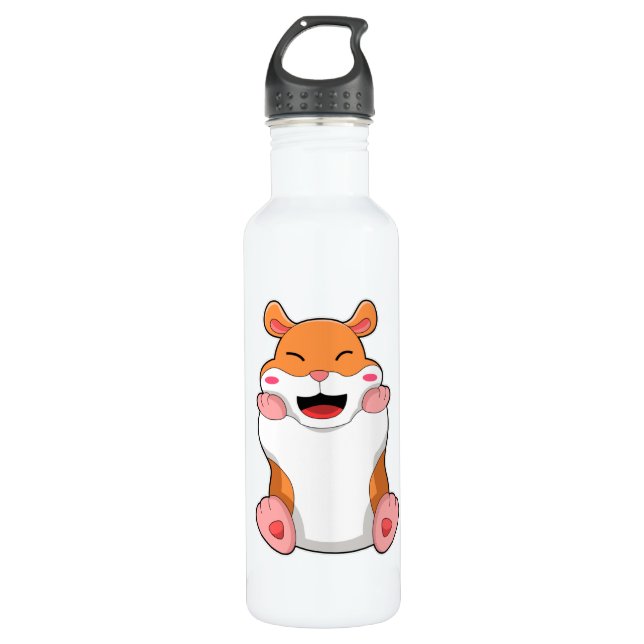 Hamster with red Cheeks Stainless Steel Water Bottle (Front)