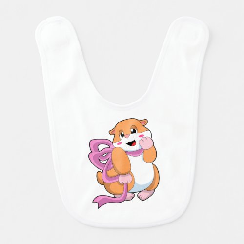 Hamster with Ribbon Baby Bib