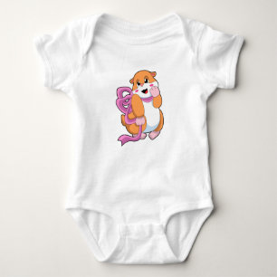 Hamster with Ribbon Baby Bodysuit