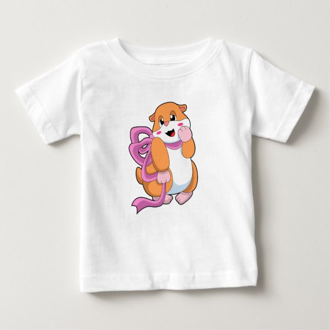 Hamster with Ribbon Baby T-Shirt (Front)