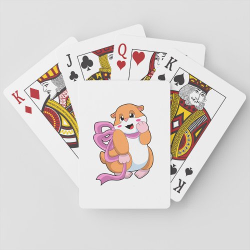 Hamster with Ribbon Playing Cards