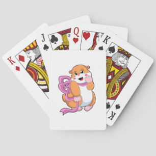 Hamster with Ribbon Poker Cards